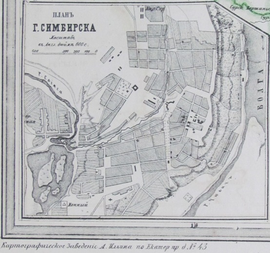 Старинная карта симбирской губернии